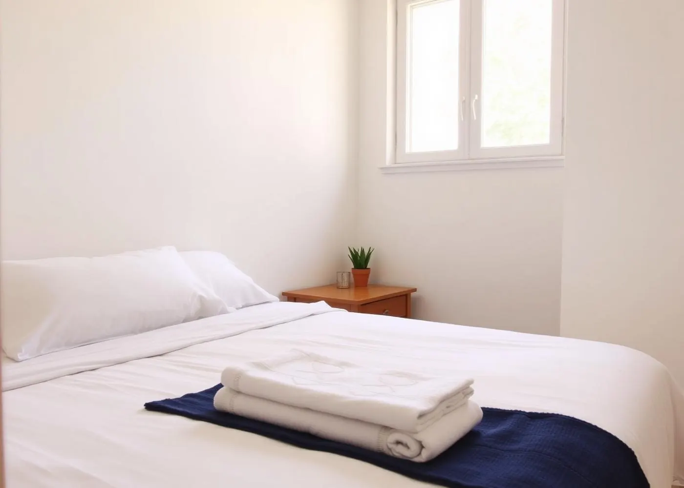 Short-term rental bedroom prepared by Cleanz